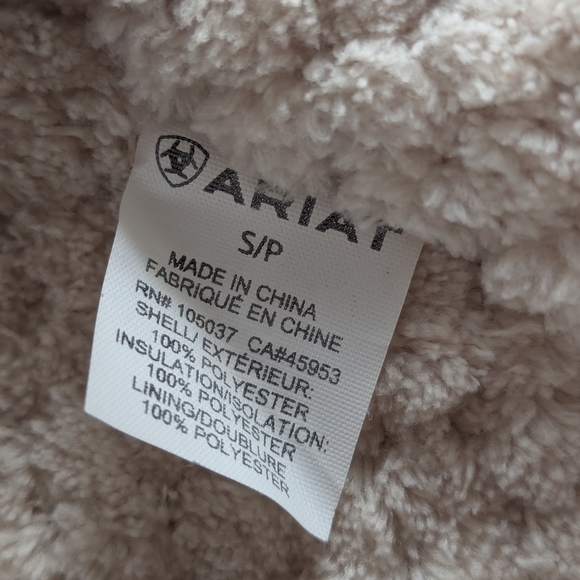 NWOT Ariat Black Quilted Western Vest Sherpa Lined Chimayo Aztec Embroidered S - Picture 10 of 12